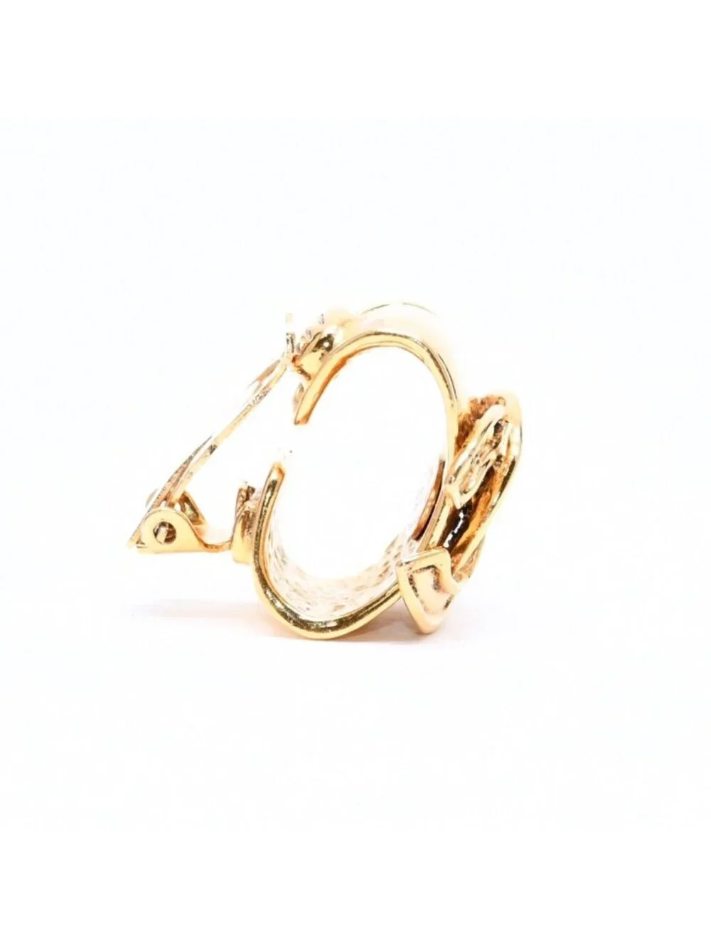 Chanel 94P Earrings CC Logo Gold Stamp Weight